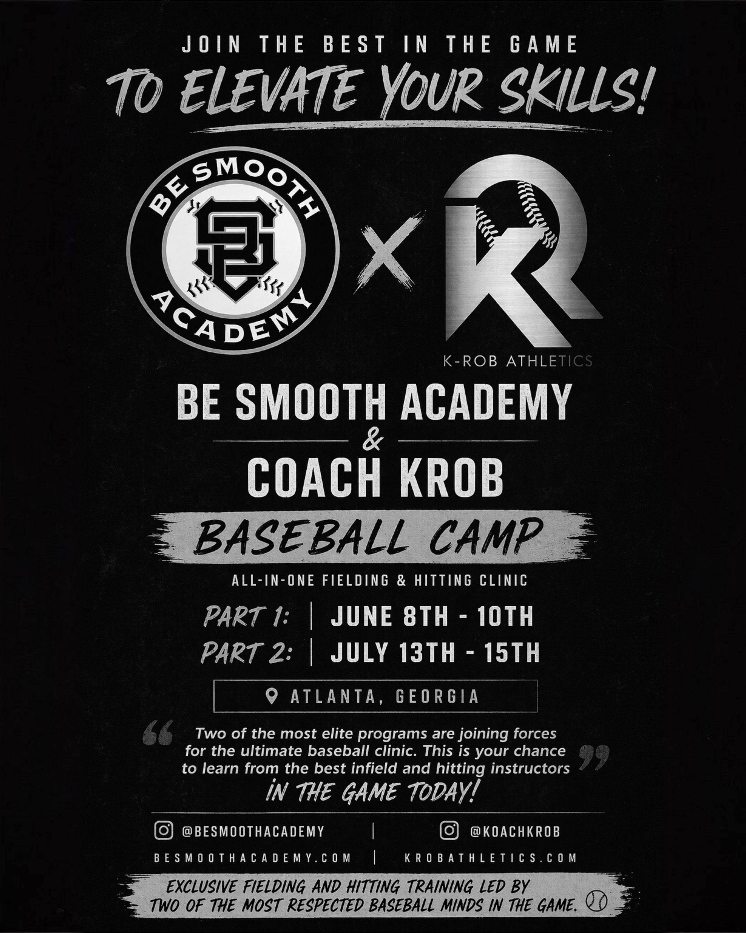 BE SMOOTH ACADEMY & COACH KROB BASEBALL CAMP